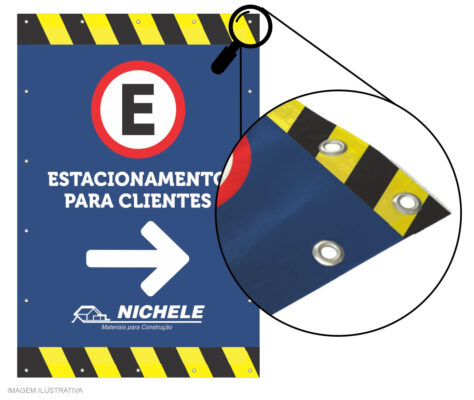 Banner com ilhós metálico