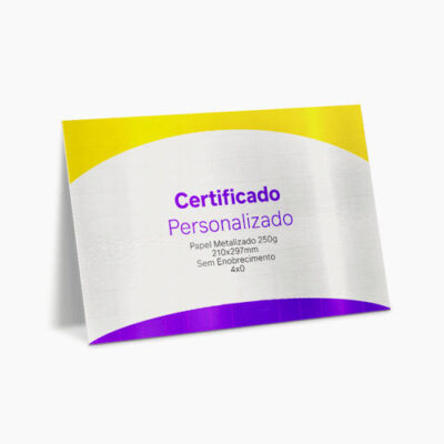 CERTIFICADO EM METALIZADO 250G